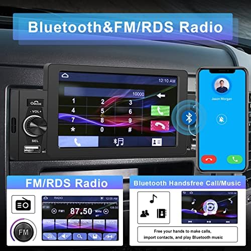 Автомобилна Стерео система на един по Din с Bluetooth FM Радио, Автомобилен Мултимедиен плеър USB/TF MP5 с 5-инчов Цифров LCD екран, Радиоплеер Mirror Линк 1 Din, Камера за задно виждан