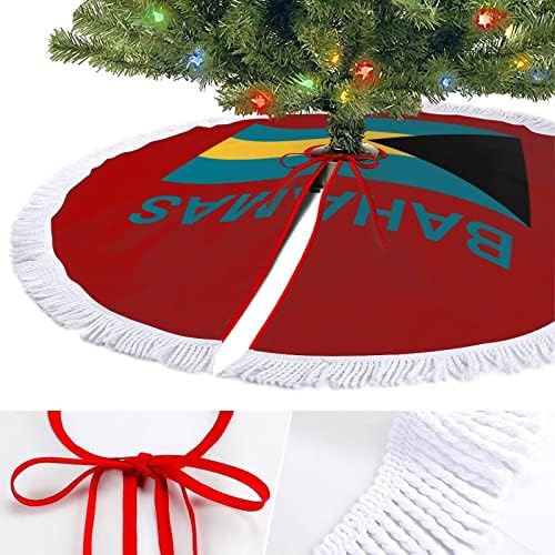 Флаг на Бахамските Острови Пола за Коледно килимче за Коледно Декориране с Пискюли за Празнични партита 30/36/48
