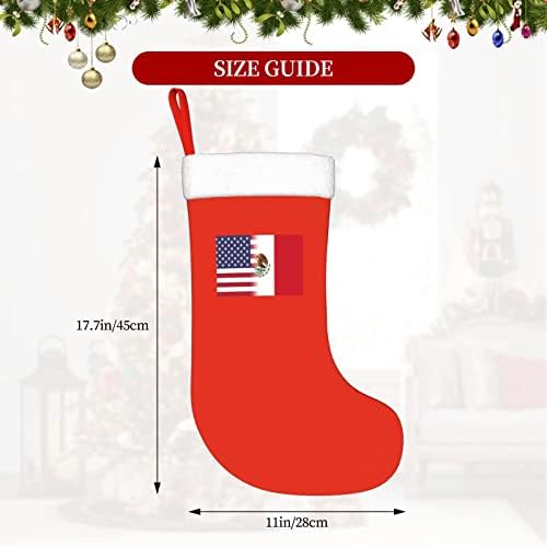 Коледни Чорапи с Флага на сащ и Мексиканския Флага TZT, Подаръци за Коледно парти за семейни Празнични украси 18 Инча