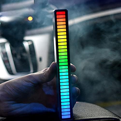 RGB Подсветката на Ритъма го получите Управление на звука, 32 светодиода, 18 Цвята, Музикалната Осветление Атмосфера за колата и на работния плот, Сребрист