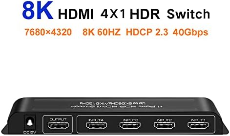 4-Портов 8K HDR HDMI-HDMI комутатор 2.1 Switcher 4x18K @ 60Hz и 4K/120Hz Vision HDCP2.2 300mA