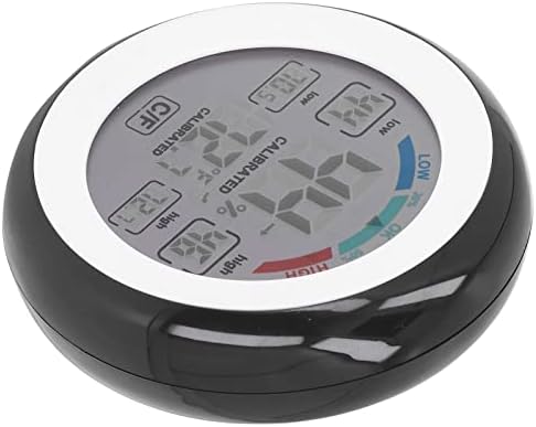 Вътрешен Външен Термометър-Влагомер, Безжичен Електронен Влага с Кръгла Сензорен Екран и LCD дисплей, на Парникови Термометър за Влечуги