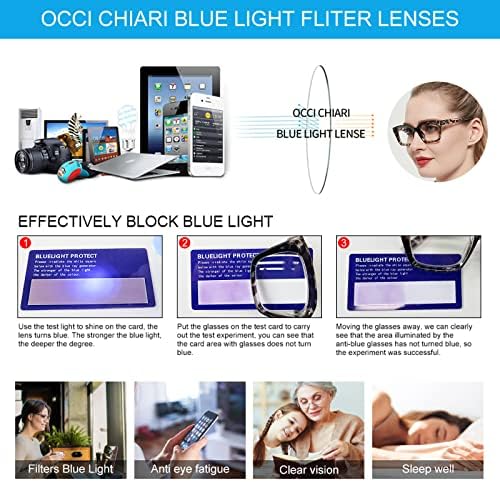 OCCI CHIARI Бифокални очила за четене 1,75 дамски модни сини, блокер светлина, извънгабаритни очила за четене 1.0 1.25 1.5 1.75 2.0 2.25 2.5 2.75 3.0 3.5( Сив, 1,75)