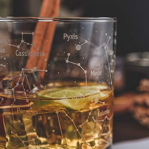 Чаша за уиски Greenline Goods – Северното Лятното небе и Астрономически Съзвездия – Чаша с Надпис на 10 Унции - Old