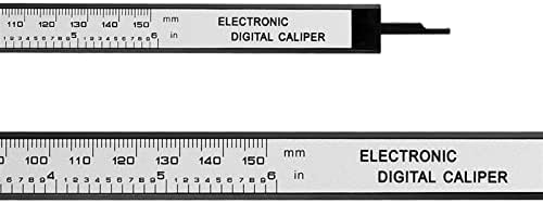 Zylyzf Цифров штангенциркуль 6 Инча на Електронен штангенциркуль 100 мм Штангенциркуль Микрометър Цифрова Линия инструмент за Измерване 150 mm 0,1 mm (Цвят: 150 мм, черен)