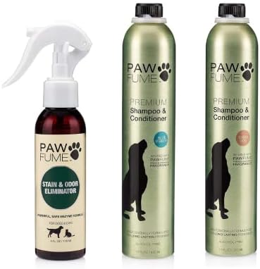 Препарат за отстраняване на петна и миризми от Pawfume + Шампоан и балсам (за изложбени кучета) + Шампоан