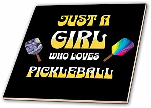 3D Скъпа Просто Момиче, което обича да си Играе в Пиклбол, Спортен Cartoony играч в Пиклбол - Плочки (ct-371060-7)