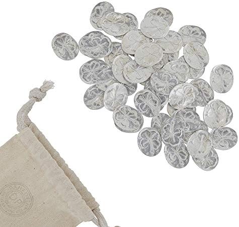 Джобни Символи/Монети DANFORTH Vilmain с четырехлистным детелина, Купа, Талисман за късмет, Направен в САЩ, (Опаковка по 50 броя)