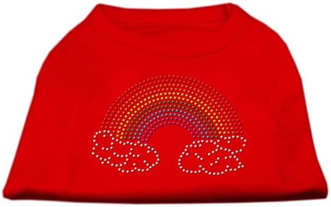 Тениска за кучета с Дъга кристали Червен цвят, XXL (18)