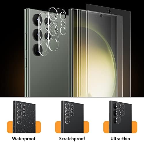 Защитни фолиа Hianjoo [2 + 2], съвместим с Samsung Galaxy S23 Ultra, от 2 теми защитно фолио от TPU и 2 прозрачни елементи за