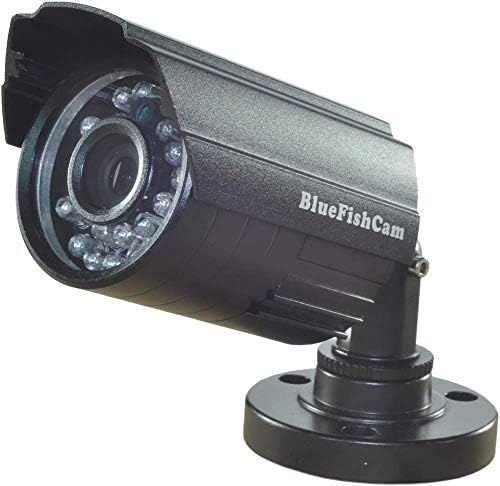 BlueFishCam Домашни системи за видеонаблюдение ВИДЕОНАБЛЮДЕНИЕ Камера 1/4 CMOS камера с обектив 3.6 мм Аналогов 1000TVL с IR-остро (двоен филтър) 24 led инфрачервени цветове Водоуст