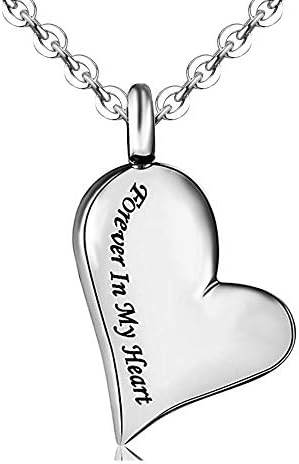 NNJHG AC324 Хипоалергичен Сърцето от Неръждаема Стомана Завинаги в сърцето Ми Кремационное Колие за мама, на татко.Урна с праха на Медальон Бижута Спомен (метал Цвят: Дя?