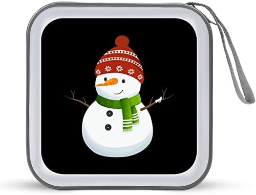 Коледен Снежен човек CD Калъф Пластмасов DVD Притежателя на Чантата за Преносим персонален Органайзер За Съхранение Чанта