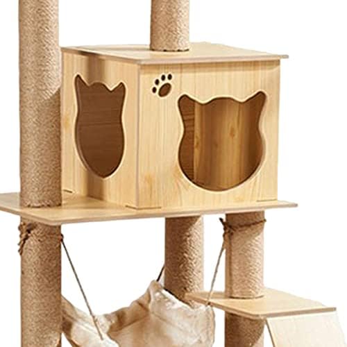 KOAIUS Cat Climb Tree Activity Stand Многопластова платформа Игра Multi Къща за катерене Котки Лесно Инсталиране Апартамент за