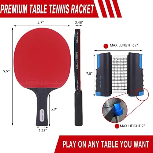 Комплект за Тенис на маса, Преносим Комплект за Тенис на маса, Двуслойни калъф, Комплект за пинг-понг, Професионални Ракета