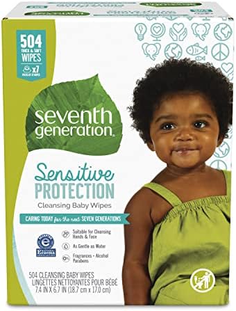 Бебешки кърпички седмо поколение, Чувствителна защита с мек покрив с дозатор, Бели, без мирис, 72 бр. (опаковка от по 7 броя)