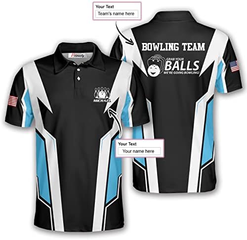 PRIMESTY Персонализирани Риза за Боулинг за Мъже с Потребителско Име и Име на Отбора, Ризи Топка за Боулинг, Тениски