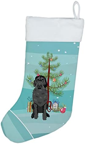Carolin's Treasures WDK3004CS Doodle Черен 3 Коледни Чорапи, чорапи за окачване на камината, Коледен Сезон, декорация