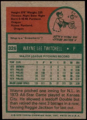 1975 Topps 326 Уейн Твитчелл Филаделфия Филис (Бейзболна картичка) ТНА Филис