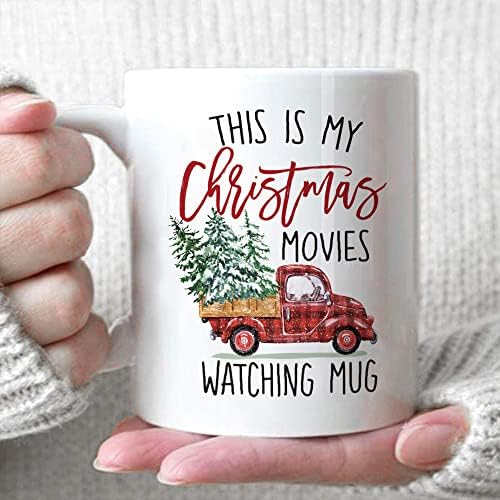 Кафеена чаша за гледане на Коледните филм SUUURA-OO, Забавни чаши за Кафе за камион с Коледна Елха, Подаръци за Жени, Мъже, Приятели, майки, бащи, Учители, най-добър прияте