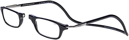 Магнитни очила за четене Clic (С дълги дужками), Компютърни Ридеры, Сменяеми лещи, Оригинални Дълги, (M-L, черна, Увеличаване