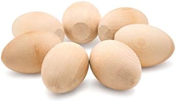 6 Гладки Дървени Великденски яйца, които може да се цветове, Качествени Дървени Яйца за Diy, Боя за дървени Великденски