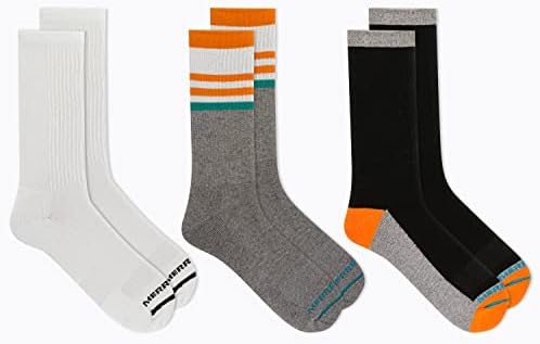 Merrell Унисекс - меки Памучни чорапи за екипажа и за възрастни, мъже и жени, Унисекс, 3 чифта в опаковка - Зона с дишаща