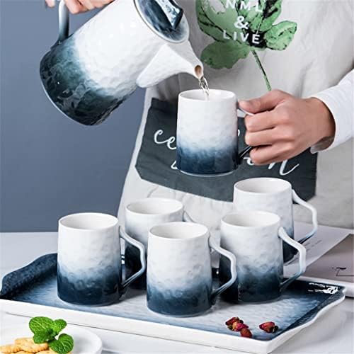 GRETD градиентный керамични чай чаша за вода кана за студен чай чайник с тавата домакински комплект чаши за следобеден чай набор