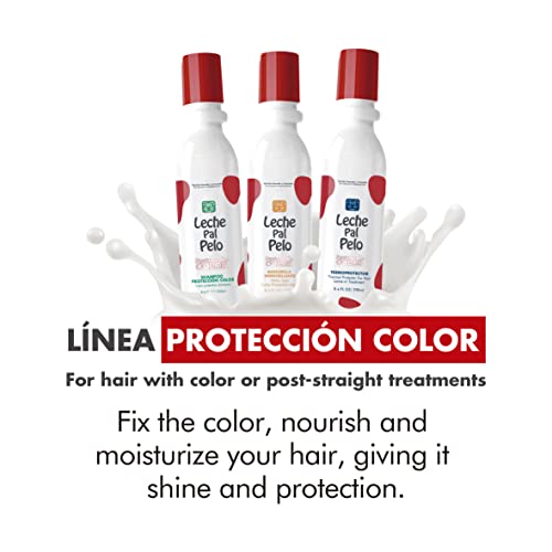 Подаръчен комплект Leche Pal Pelo Color Protection Line. Шампоан, хидроизолационна маска и термозащита за боядисана