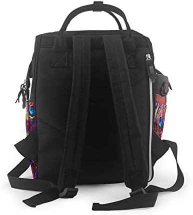 Красиви раници за смяна на пелени За мама-Лилаво-Peacock Travel Bookbag Чанти за Памперси Back Pack