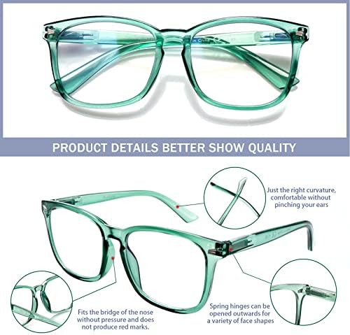Sumkyle, 3 опаковки Прогресивно Мультифокальных Очила за четене за Жени и мъже, Блокер Синя Светлина Компютърни