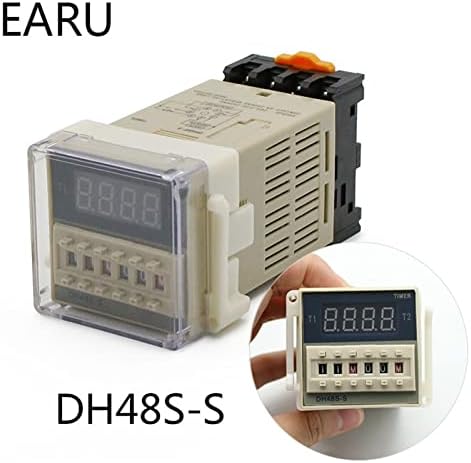 BHOLSA DH48S-S 0,1 s-990h AC 110-220 v DC 12 v 24 Цикъл на повторение SPDT Програмируем Таймер, Реле за Време с жак DH48S Din-рейк (Цвят: DC 24)