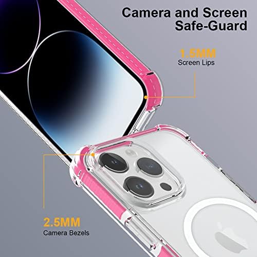 прозрачен магнитен калъф tharlet за iPhone 14 Pro Max, който е Съвместим с Magsafe, Mil-Клас на защита, Удароустойчив Сверхпрочный