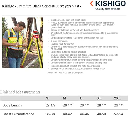 Жилетка за геодезисти ML Kishigo S5002-5003 Premium Black Series®