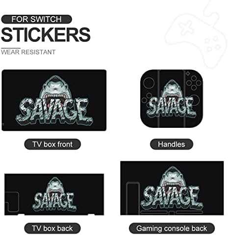Етикети Savage Shark С Пълна Обвивка, Етикет в Предната Панел, Защитни Стикери, Съвместими с Nintendo Switch
