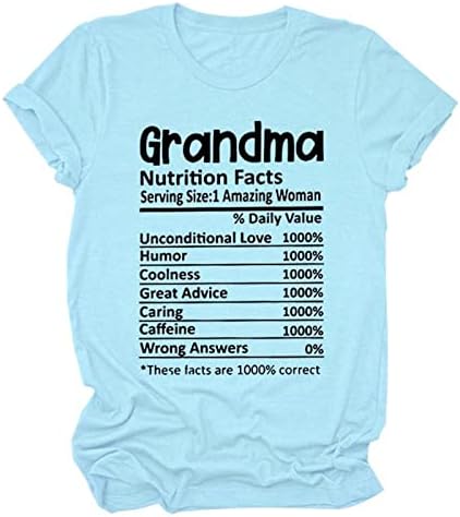 Факти за Храненето на Баба Риза Забавно Бабушкина Тениска Дамски Ежедневни Риза С Къс Ръкав И кръгло Деколте Свободна