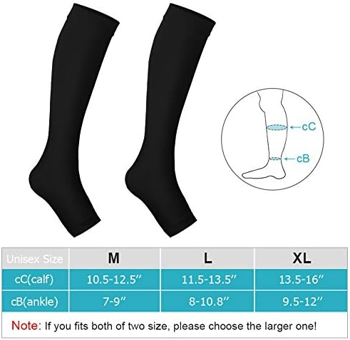 Компресия чорапи за мъже и жени, Летателни Компресия чорапи с отворени пръсти, Градуированная подкрепа 20-30 мм