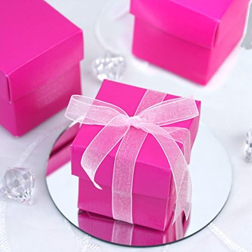 Пробковый Кръг на 100 Фуксия, Красиви Кутии за Сватбени Подаръци с Капаци за Сватбени Партита, Подаръци за Рожден