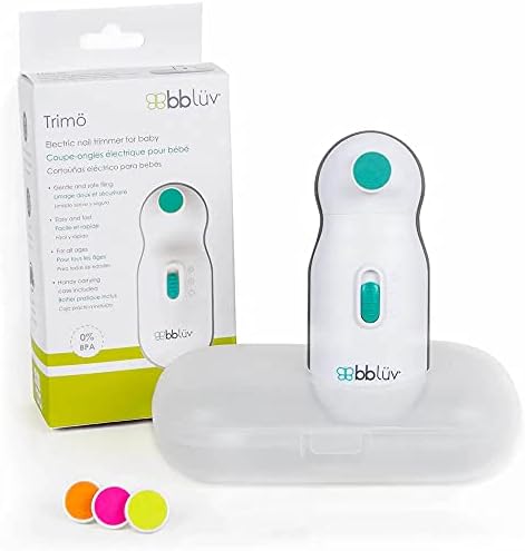 bblüv - Trimö + 4 сменяеми комплект - Електрически нокторезачки за новородени и малки деца (от 0 до 12 месеца) - 2 платна ключ, меки и безшумни ножица за нокти на ръцете и крак?