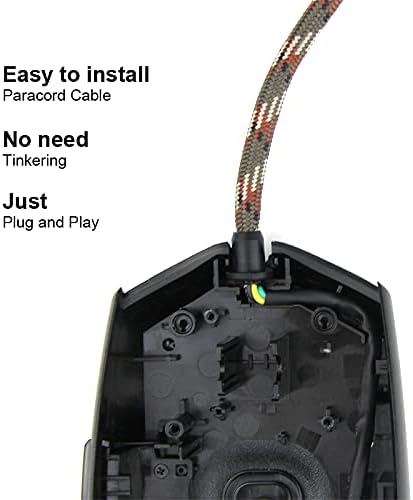 Кабел за мишки Paracord за геймърски мишки - за HyperX PulseFire Haste - (Зелен 261)