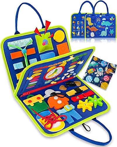 Играчки Монтесори Exorany Busy Board за момчета и момичета на възраст 1, 2, 3, 4 години, Подаръци, Сензорни играчки
