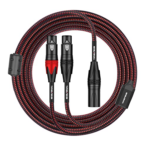 Аудио кабел TIMEYES XLR Y-Дърва - от 1 щепсела XLR до 2 штекеров XLR, кабел за свързване на балансиран микрофон
