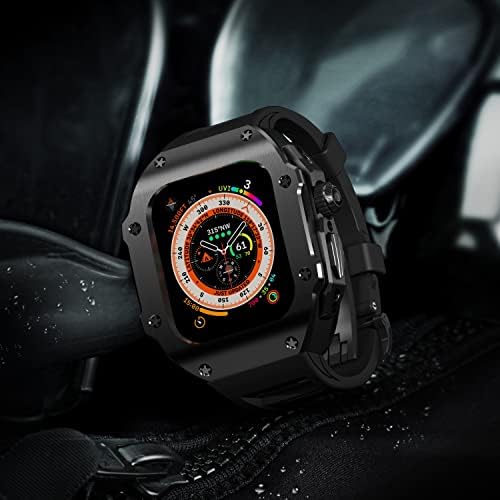 VEVEL министерството на отбраната Kit Титан Метален Корпус + Фторопластовая Дъвка за Apple Watch Ultra 49 мм Спортен фторопластовый
