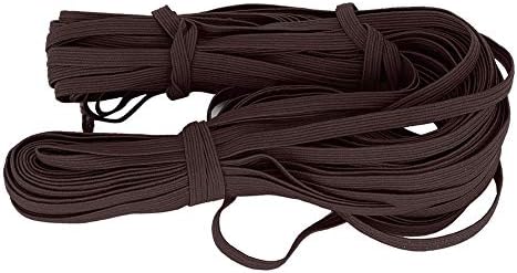Еластичната въже Weiyirot, плоска еластична въже осем цвята, гъвкаво за дома (тъмно кафе цвят)