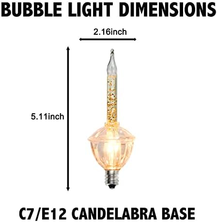 4 Комплекта Сменяеми лампи за коледни топки, Прозрачна Реколта Коледна лампа за да се нощни осветителни тела със Златен блясък, Поставка за sconces свещ E12 за коледни ги