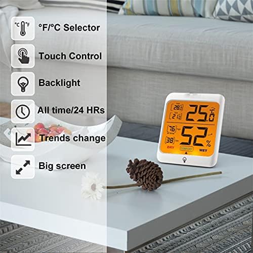 JRDHGRK Дигитален термометър-влагомер с подсветка, стаен термометър за стая, следи температурата и влажността на