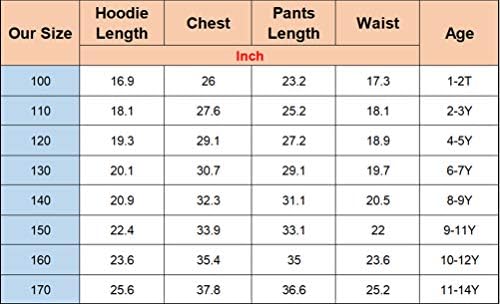 Детски комплекти Памучни пуловеров с качулка Himoop -Пълнозърнести Блузи и Панталони, Комплекти от две части,