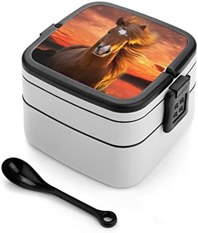 Кафяво Конче-печат на Всички В Една Пластове кутия за Bento за Възрастни/Деца, Набор от Обяд кутии, Контейнери за приготвяне на храна