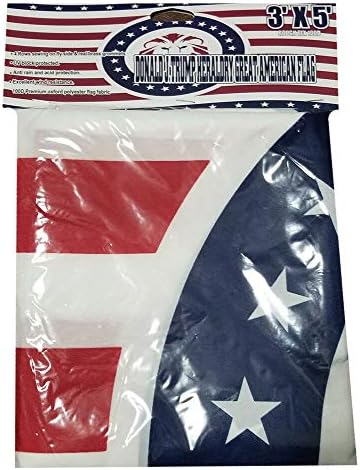 Вятър 3x5 Доналд Тръмп Лъв Големите Американски 100D Тъкани От Поли Найлон Флаг 3x5 инча (RUF)