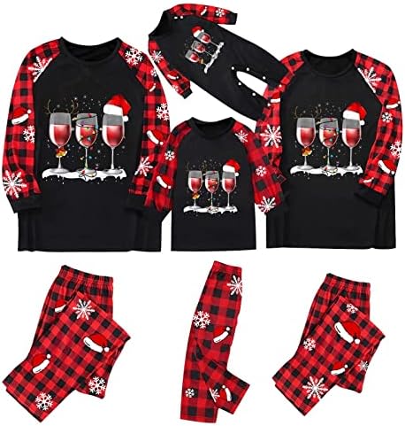 Евтина Коледна Пижама DIYAGO за цялото семейство, Същите тениски с дълъг ръкав и Панталони, Забавен Празничен Комплект Пижамный